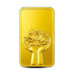 Lotus 5g, 24-Karat Fine Gold Bar, 999.9 Purity
