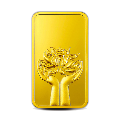 Lotus 50g, 24-Karat Fine Gold Bar, 999.9 Purity