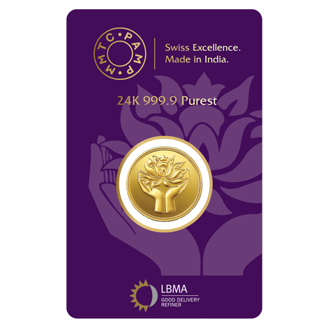 Lotus 8g, 24-Karat Fine Gold Coin, 999.9 Purity