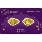 Lakshmi Ganesh Sangu / Shankh 10g (2 Coin Set), 24-Karat 999.9 Purity